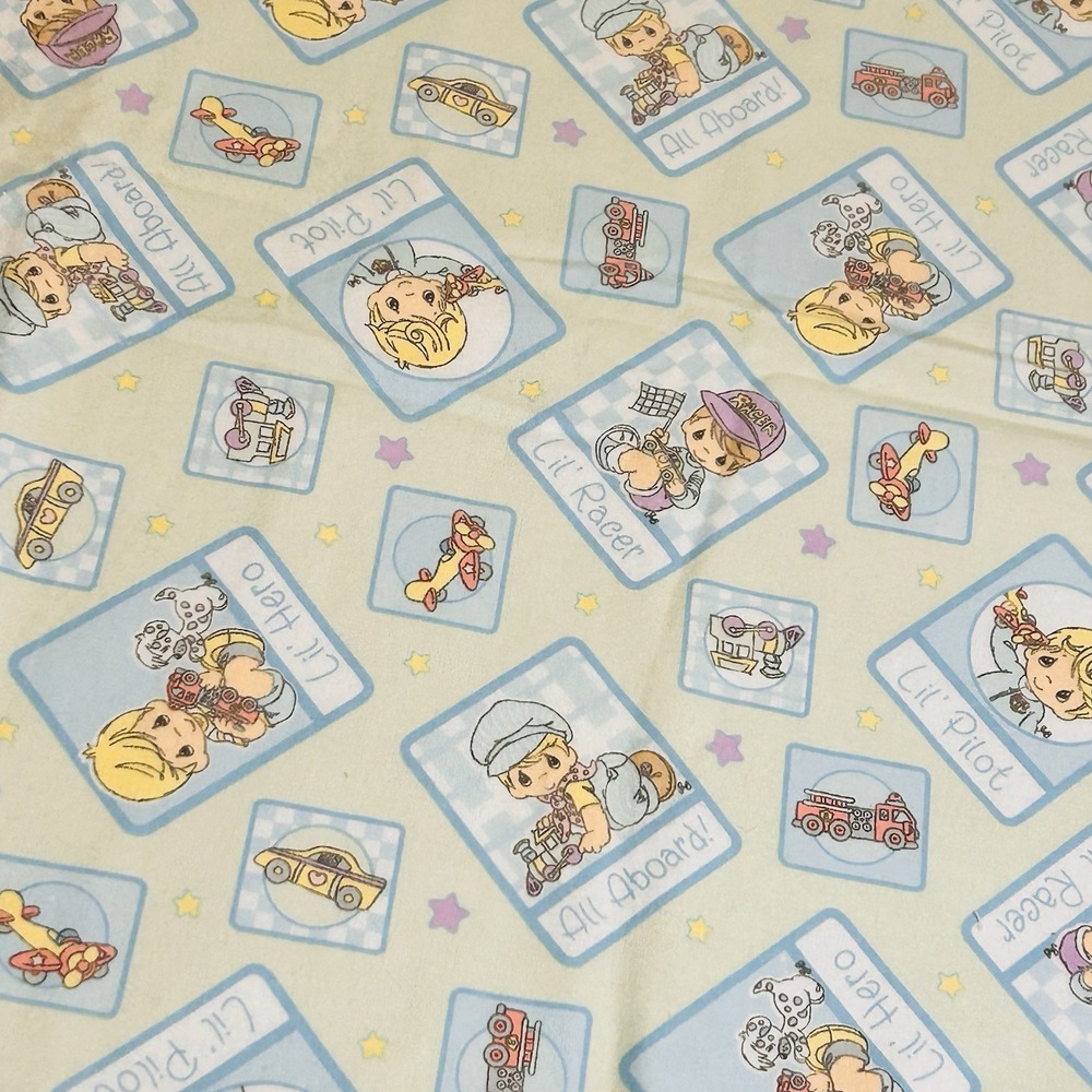 Precious Moments Handmade Baby Blanket 43x28 Lil Pilot Racer Hero Crib Quilt - Picture 11 of 16